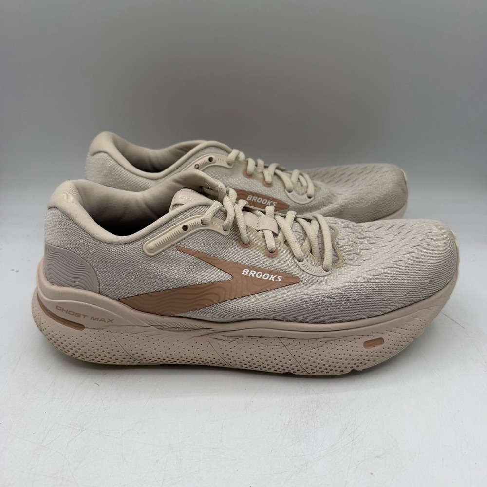 Brooks Ghost Max Running Shoes Womens Sz 10 B Grey Pink Sneakers 1203951B135